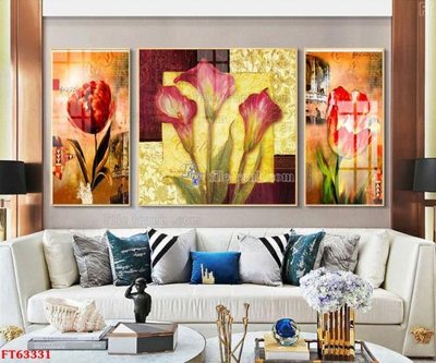 File in trần Tranh treo pha lê gương FT63331 (bản gốc) mây trời