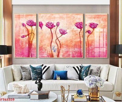 File in lụa Tranh treo pha lê gương FT63359 (phong cảnh) Tranh treo pha lê gương FT63359