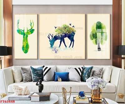 File gốc Tranh treo pha lê gương FT63448 (PNG) không nền chất lượng