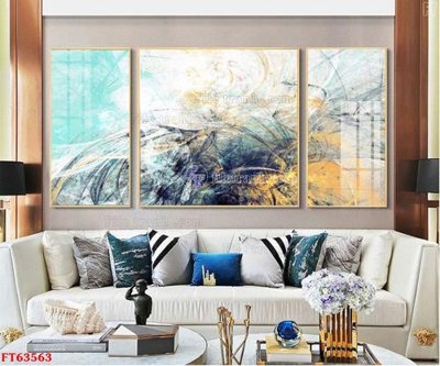 File in mica Tranh treo pha lê gương FT63563 (bản gốc) làm vách ngăn