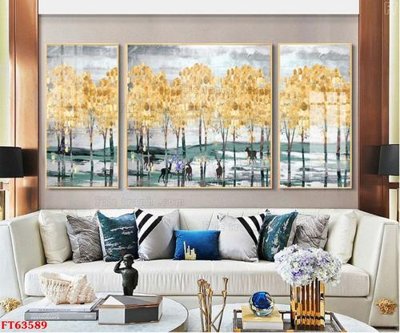 File in trần Tranh treo pha lê gương FT63589 (bản gốc) bầu trời