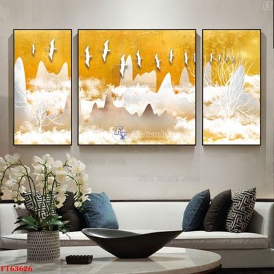 File gốc Tranh treo pha lê gương FT63626 (in lụa) tranh thuận buồm