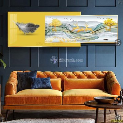 Download file gốc Tranh treo tường lồng ghép hiện đại FT65054 (in lụa) tranh 3D