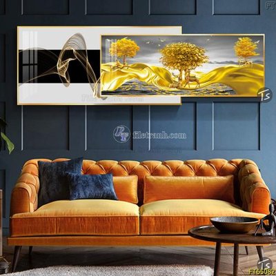 File in lụa Tranh treo tường lồng ghép hiện đại FT65082 (chất lượng cao) Tranh treo tường lồng ghép hiện đại FT65082