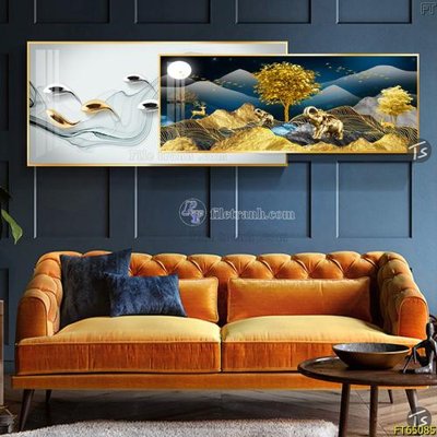 Ảnh gốc Tranh treo tường lồng ghép hiện đại FT65085 (nét căng) in mica