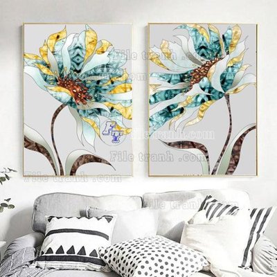 File tranh File tranh hiện đại pha lê gương FT651 (bản gốc) treo phòng ăn