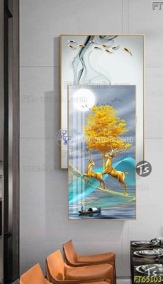File gốc Tranh treo tường lồng ghép hiện đại FT65103 (ảnh chi tiết) để in trần