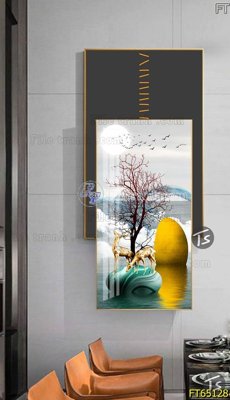 Ảnh gốc Tranh treo tường lồng ghép hiện đại FT65128 (nét căng) in mica