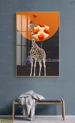 File gốc Tranh treo pha lê gương FT66012 (in lụa) tranh mã đáo