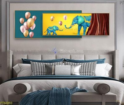 File in trần Tranh treo pha lê gương FT66093 (bản gốc) bầu trời