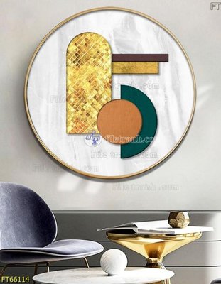 File in trần Tranh treo pha lê gương FT66114 (bản gốc) bầu trời