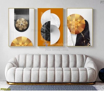 File in trần Tranh treo pha lê gương FT66198 (bản gốc 3D) sống động