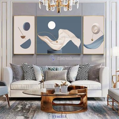 File in trần Tranh treo pha lê gương FT66253 (bản gốc) mây trời