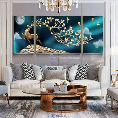 File in trần Tranh treo pha lê gương FT66311 (file gốc) xuyên sáng