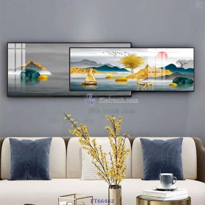 Tải file Tranh treo pha lê gương FT66462 (gốc) chủ đề hoa sen