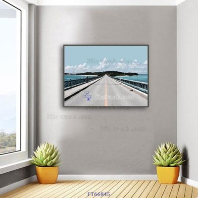 File gốc Tranh treo pha lê gương FT66845 (in lụa) tranh mã đáo