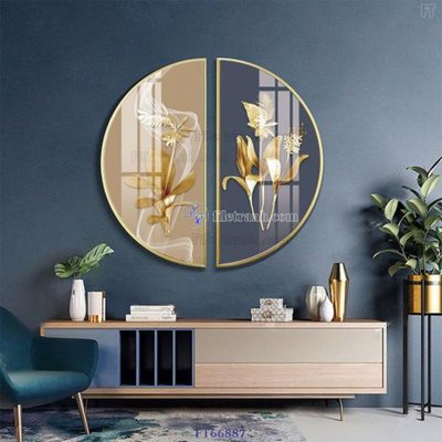 Hình ảnh file gốc in trần nhà Tranh treo pha lê gương FT66887