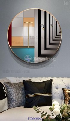 File in trần Tranh treo pha lê gương FT66893 (file gốc) hoa văn 3D