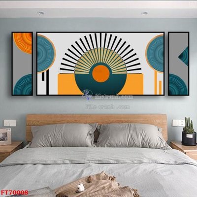 Ảnh gốc Tranh treo hiện đại pha lê gương FT70008 (nét căng) in mica