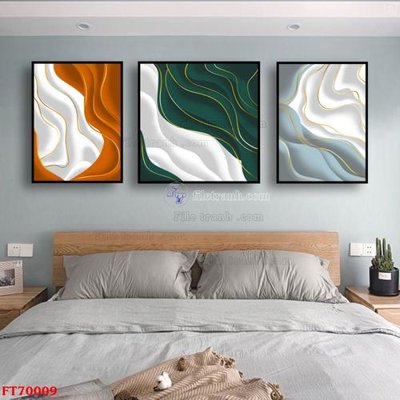 File in lụa Tranh treo hiện đại pha lê gương FT70009 (phong cảnh) Tranh treo hiện đại pha lê gương FT70009