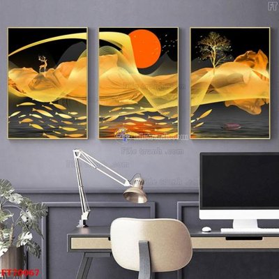 File gốc Tranh treo hiện đại pha lê gương FT70067 (phiên bản chuẩn) để in ấn