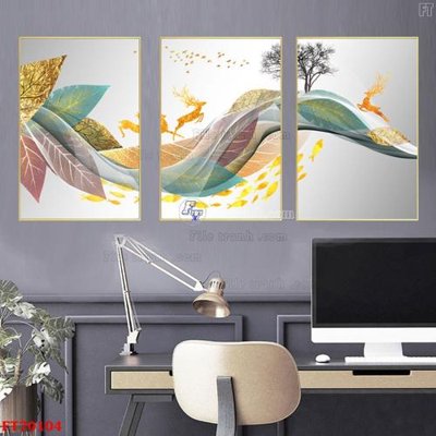 File gốc Tranh treo hiện đại pha lê gương FT70104 (in 3D) nghệ thuật