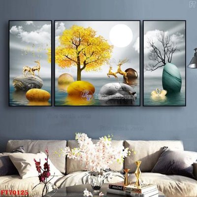 File gốc Tranh treo hiện đại pha lê gương FT70125 (in mica) làm bảng hiệu