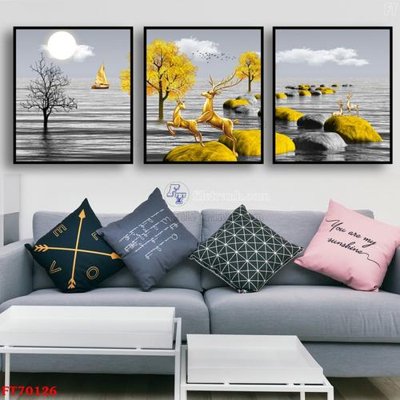 File in lụa Tranh treo hiện đại pha lê gương FT70126 (tân cổ điển) Tranh treo hiện đại pha lê gương FT70126