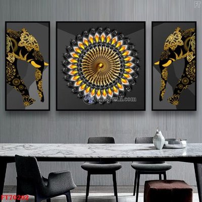 File tranh in trần 3D Tranh treo hiện đại pha lê gương FT70202 (ảnh gốc)