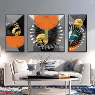 File gốc Tranh treo hiện đại pha lê gương FT70207 (in ấn) màu sắc trung thực