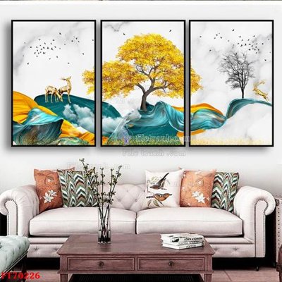 File gốc Tranh treo hiện đại pha lê gương FT70226 (trang trí) phòng làm việc