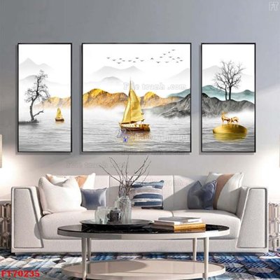 File gốc in mica Tranh treo hiện đại pha lê gương FT70235 chất lượng