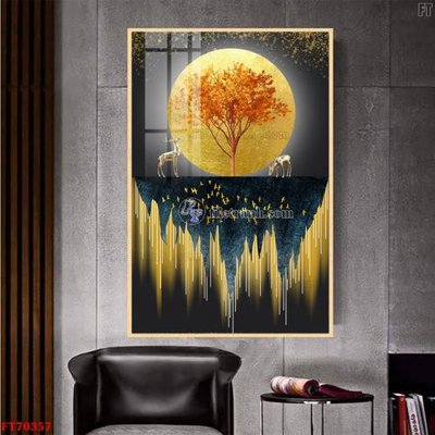 File gốc Tranh treo hiện đại pha lê gương FT70357 (in 3D) cho trang trí