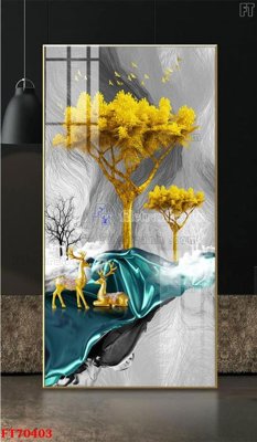Ảnh gốc Tranh treo hiện đại pha lê gương FT70403 (độ nét cao) in tráng gương