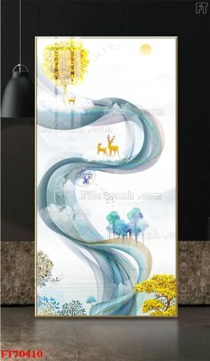 Tải file Tranh treo hiện đại pha lê gương FT70410 (gốc) chủ đề phong thủy