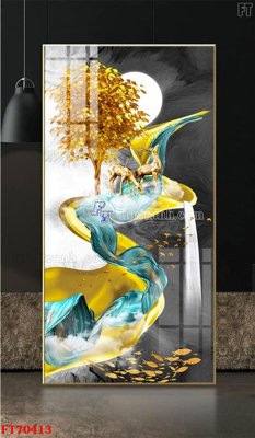 Tải file Tranh treo hiện đại pha lê gương FT70413 (ảnh gốc) in gạch men