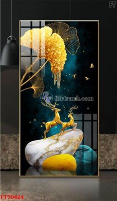 File in trần Tranh treo hiện đại pha lê gương FT70424 (bản gốc) trời sao