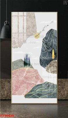 File tranh Tranh treo hiện đại pha lê gương FT70430 (bản gốc) trang trí văn phòng