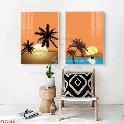 File tranh Tranh treo hiện đại pha lê gương FT70482 (gốc) chủ đề thành phố