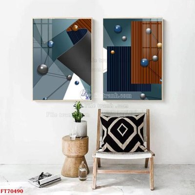File tranh gốc in trần nhà Tranh treo hiện đại pha lê gương FT70490 3D