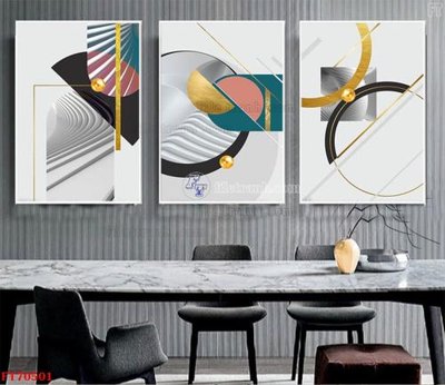 File gốc Tranh treo hiện đại pha lê gương FT70501 (in lụa) họa tiết 3D