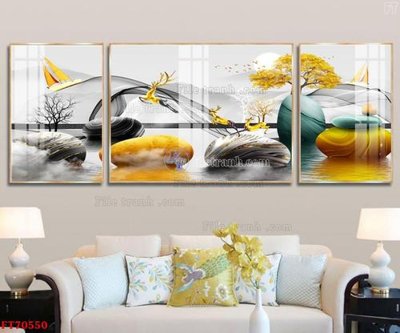 File PSD Tranh treo hiện đại pha lê gương FT70550 (bản gốc) đã tách nền