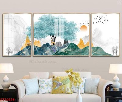 File PSD Tranh treo hiện đại pha lê gương FT70558 (bản gốc) đã tách nền