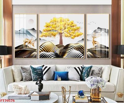 Tải file tranh gốc Tranh treo hiện đại pha lê gương FT70576 chất lượng cao