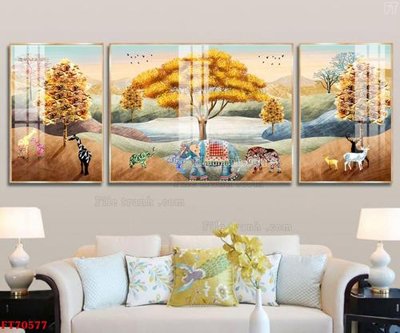 File PSD Tranh treo hiện đại pha lê gương FT70577 (bản gốc) đã tách nền