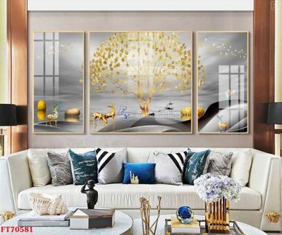 Hình ảnh gốc Tranh treo hiện đại pha lê gương FT70581 (để in khổ lớn)