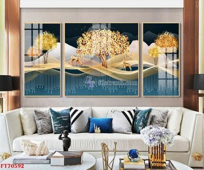 File gốc Tranh treo hiện đại pha lê gương FT70592 (phiên bản chuẩn) để in ấn