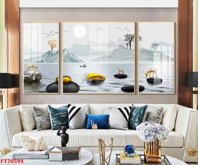 File tranh Tranh treo hiện đại pha lê gương FT70594 (file gốc) chuẩn màu in