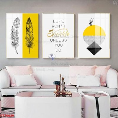 File tranh gốc Tranh treo hiện đại pha lê gương FT70639 (sắc nét từng chi tiết)