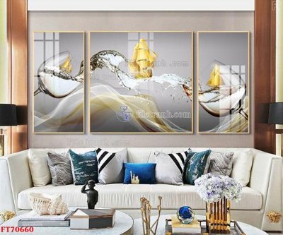 File in ấn Tranh treo hiện đại pha lê gương FT70660 (bản gốc) chất lượng cao